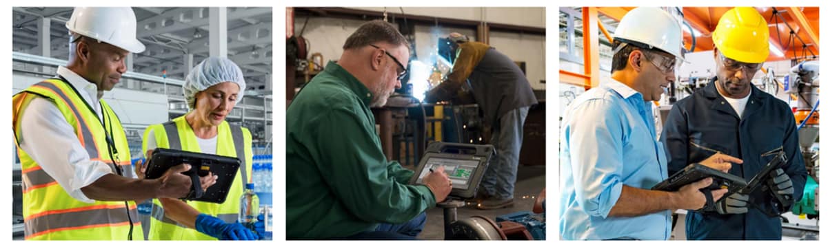 People utilising rugged tablets