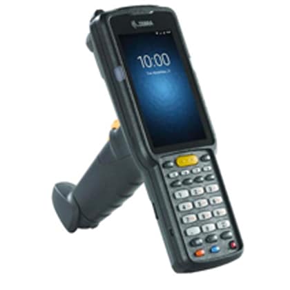 A Zebra handheld barcode scanner