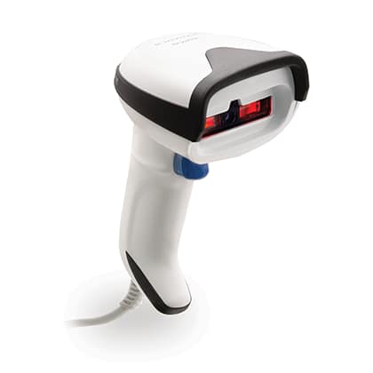 A handheld barcode scanner