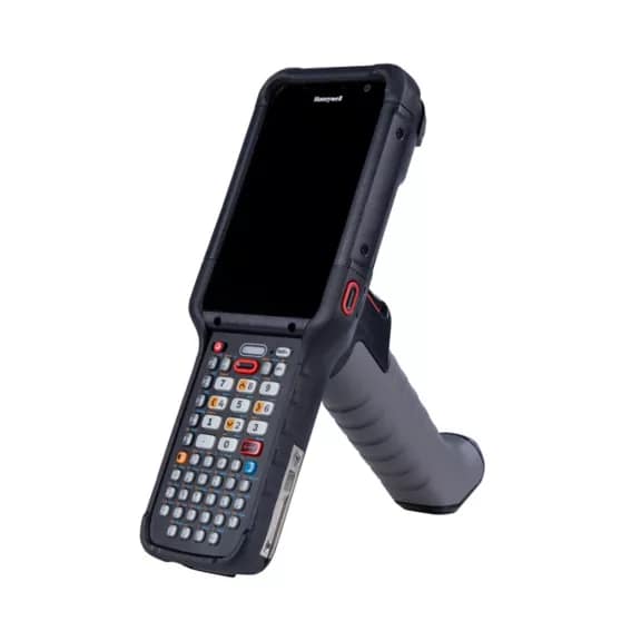 Side-facing view of a Honeywell handheld barcode scanner