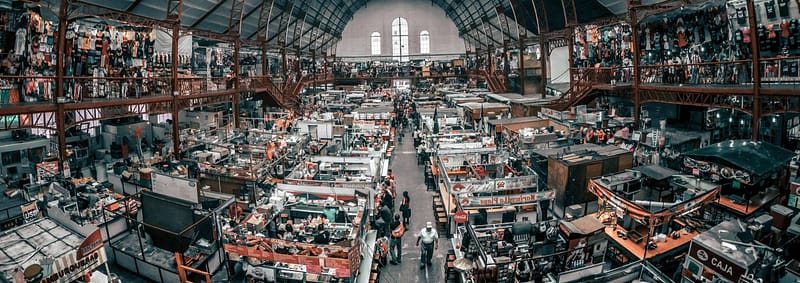 A massive warehouse floor