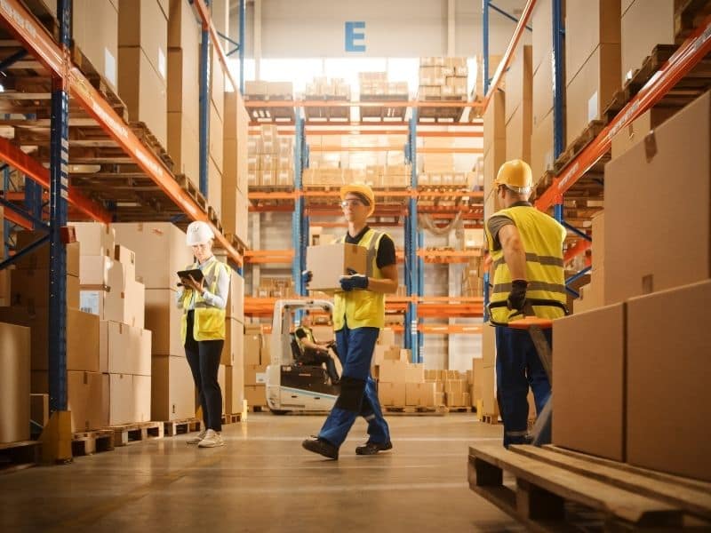 A group of warehouse workers